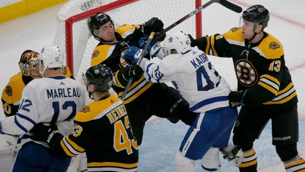 Nazem Kadri fights the Bruins, The Canadian Press Nazem Kadri fights the Bruins
