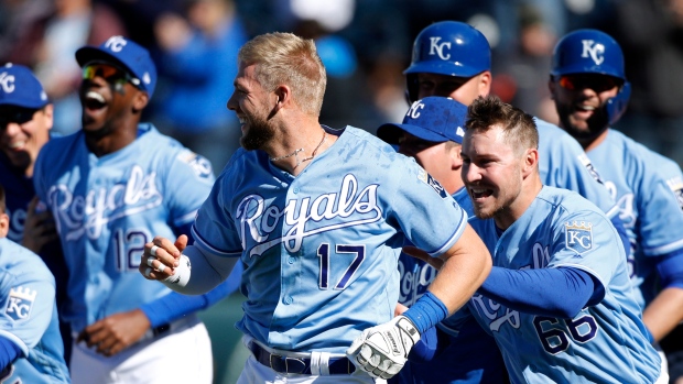 Kansas City Royals celebrate, The Canadian Press Kansas City Royals celebrate