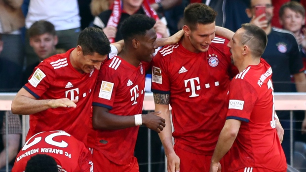 Bayern Munich celebrates, The Canadian Press Bayern Munich celebrates
