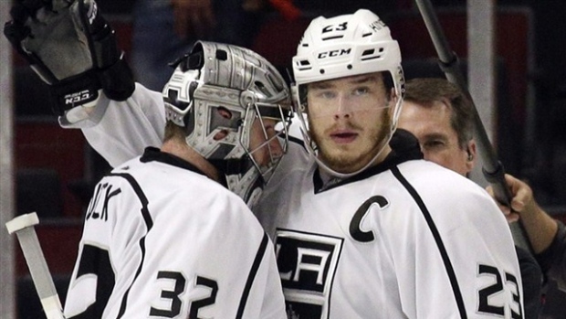 Dustin Brown and Jonathan Quick