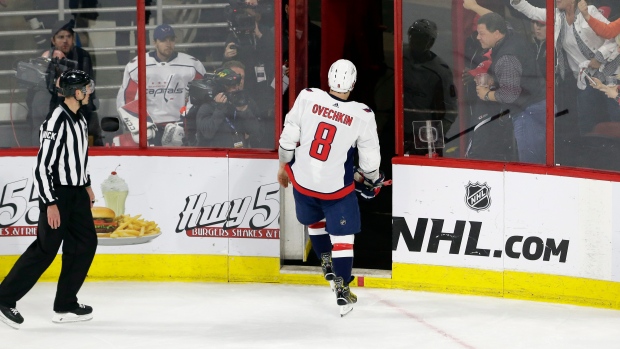 Alex Ovechkin getting ejected, The Canadian Press Alex Ovechkin getting ejected