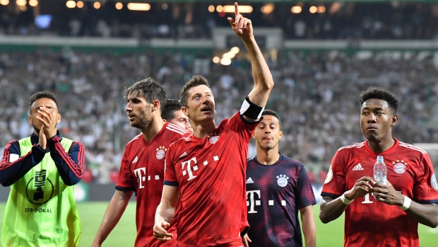 Robert Lewandowski, Bayern Munich players celebrate