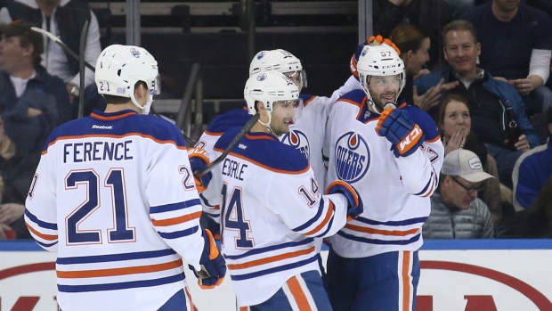 Oilers celebrate, The Canadian Press Oilers celebrate