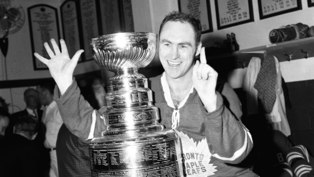 Red Kelly after winning his sixth Stanley Cup in 1963, IIHF/HHOF Images on Ice Red Kelly after winning his sixth Stanley Cup in 1963
