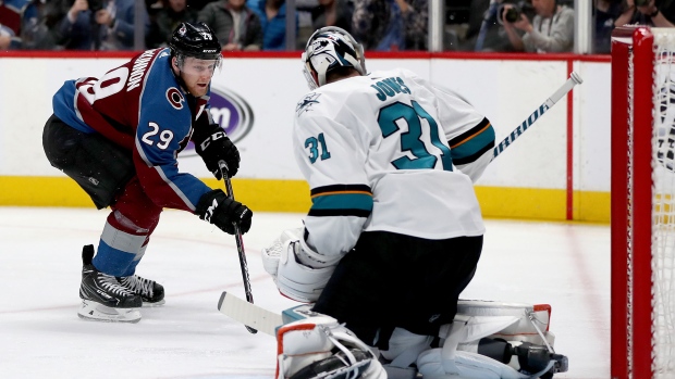Martin Jones and Nathan MacKinnon , Matthew Stockman/Getty Images Martin Jones and Nathan MacKinnon