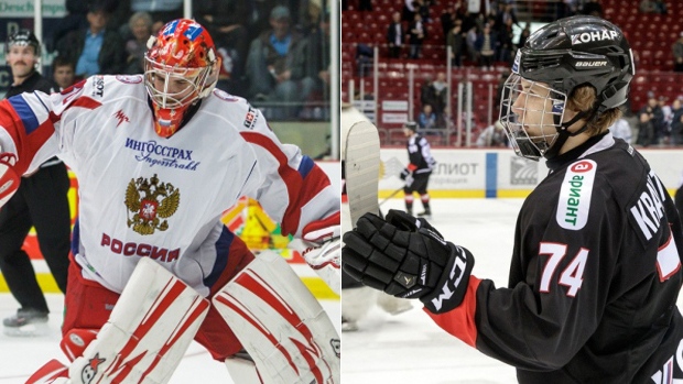 Igor Shesterkin and Vitali Kravtsov Igor Shesterkin and Vitali Kravtsov