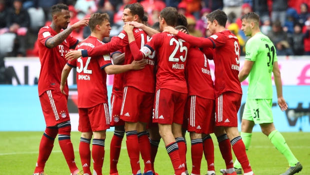 Bayern Munich players celebrate