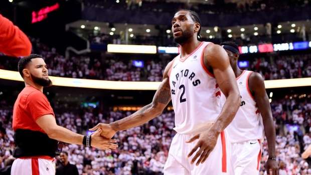 Toronto Raptors celebrate 