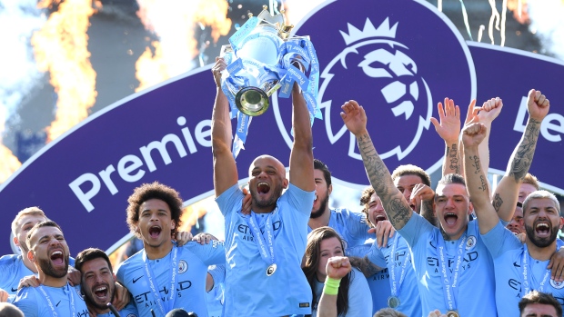 Manchester City Celebrate, Mike Hewitt/Getty Image Manchester City Celebrate