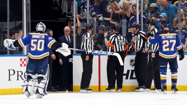 Jordan Binnington and Alex Pietrangelo meet with officials , The Canadian Press Jordan Binnington and Alex Pietrangelo meet with officials