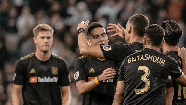 LAFC celebrates, The Canadian Press LAFC celebrates