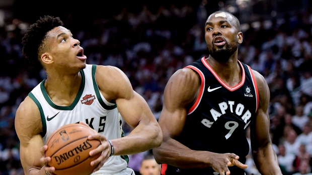 Giannis Antetokounmpo and Serge Ibaka