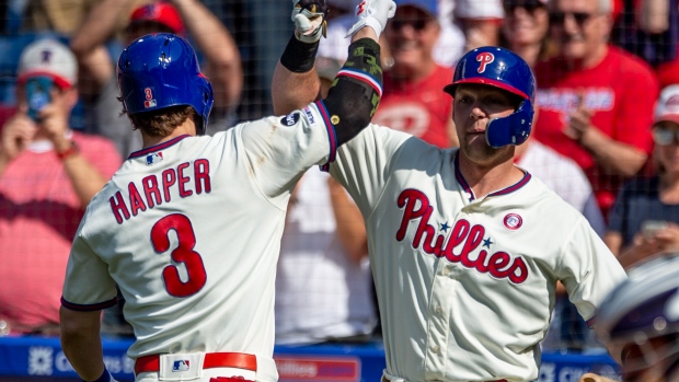 Bryce Harper Rhys Hoskins, The Canadian Press Bryce Harper Rhys Hoskins