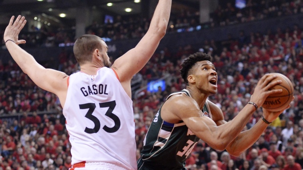 Giannis Antetokounmpo and Marc Gasol, The Canadian Press Giannis Antetokounmpo and Marc Gasol