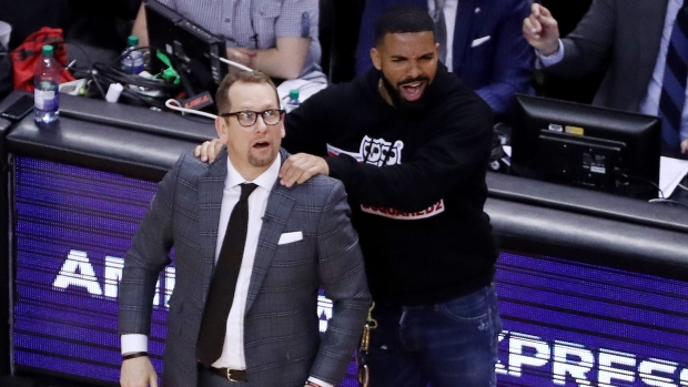 Drake and Nick Nurse, Getty Images Drake and Nick Nurse