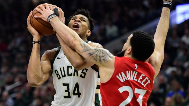 Giannis Antetokounmpo Fred VanVleet, The Canadian Press Giannis Antetokounmpo Fred VanVleet