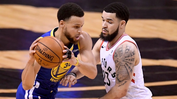 Stephen Curry and Fred VanVleet