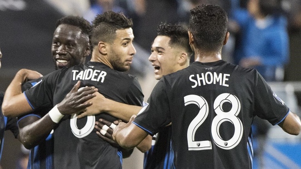 Montreal Impact celebrate, The Canadian Press Montreal Impact celebrate