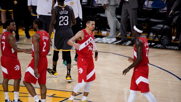 Toronto Raptors celebrate, The Canadian Press Toronto Raptors celebrate