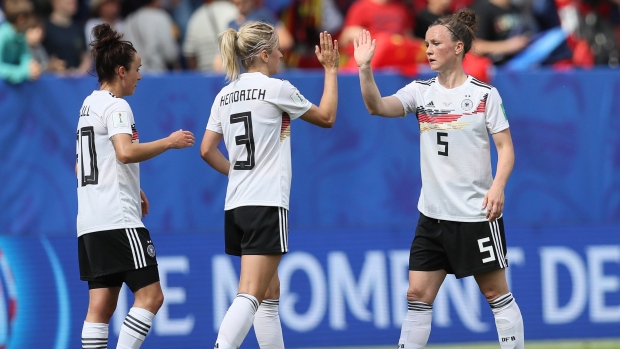 Team Germany celebrates, The Canadian Press Team Germany celebrates