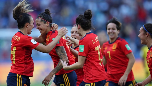 Spain celebrates, The Canadian Press Spain celebrates