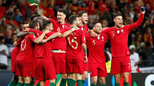 Portugal celebrates , The Canadian Press Portugal celebrates