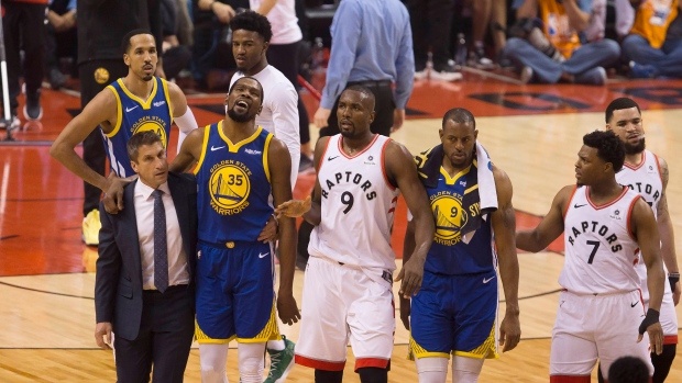 Kevin Durant Serge Ibaka Andre Igoudala, The Canadian Press Kevin Durant Serge Ibaka Andre Igoudala