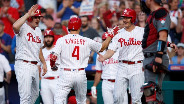 Philadelphia Phillies celebrate, The Canadian Press Philadelphia Phillies celebrate