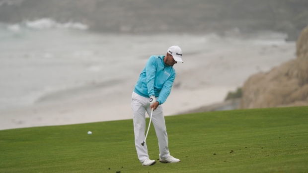 Mike Weir practises for the U.S. Open at Pebble Beach on Wednesday.
