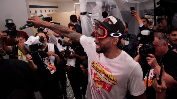 Kawhi Leonard Celebrates