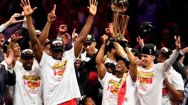 Raptors celebrate, The Canadian Press Raptors celebrate