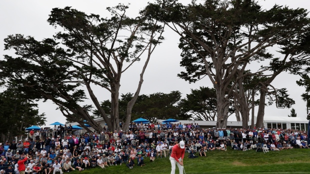 Spectators at Pebble Beach, The Canadian Press Spectators at Pebble Beach