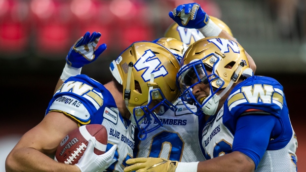 Winnipeg Blue Bombers celebrate 