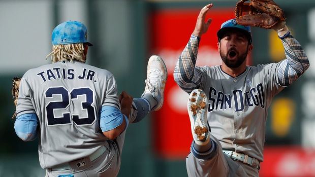 Fernando Tatis Jr. and Greg Garcia Fernando Tatis Jr. and Greg Garcia