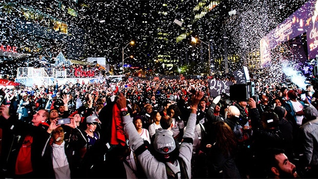 Raptors fans celebrate, CTV Raptors fans celebrate