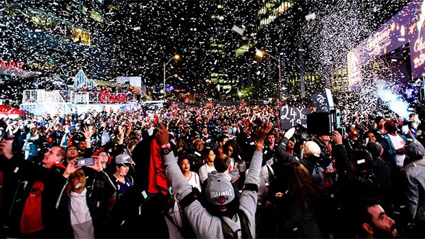 Raptors fans celebrate