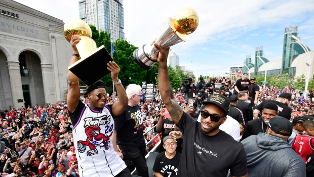 Kyle Lowry and Kawhi Leonard 