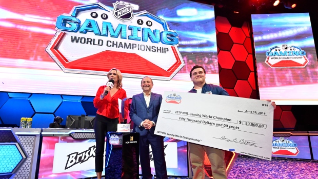 Matthew Gutkoski poses with NHL Commissioner Gary Bettman and host Kathryn Tappen, Jeff Bottari/NHLI via Getty Images Matthew Gutkoski poses with NHL Commissioner Gary Bettman and host Kathryn Tappen