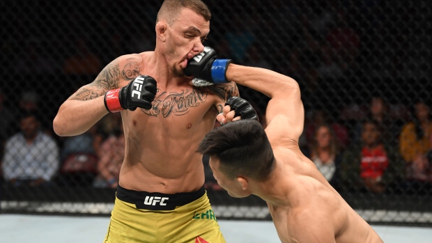 Chan Sung Jung and Renato Moicano , Josh Hedges/Zuffa LLC/Zuffa LLC via Getty Images) Chan Sung Jung and Renato Moicano