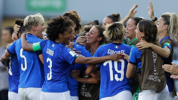 Aurora Galli Italy celebrates, The Canadian Press Aurora Galli Italy celebrates