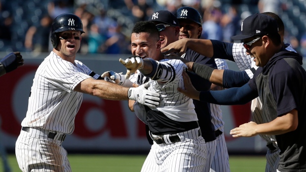 New York Yankees celebrate