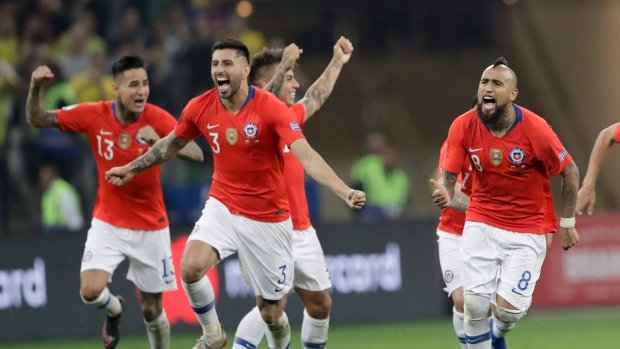 Arturo Vidal and Chile Celebrate