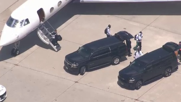 MLSE plane touches down, CP24 MLSE plane touches down