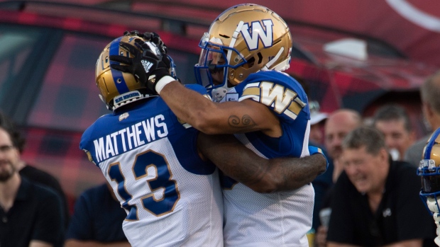 Winnipeg Blue Bombers celebrate, The Canadian Press Winnipeg Blue Bombers celebrate