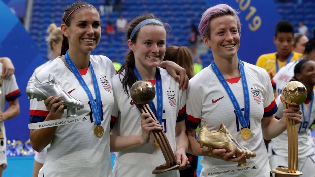 Alex Morgon Rose Lavelle Megan Rapinoe, The Canadian Press Alex Morgon Rose Lavelle Megan Rapinoe