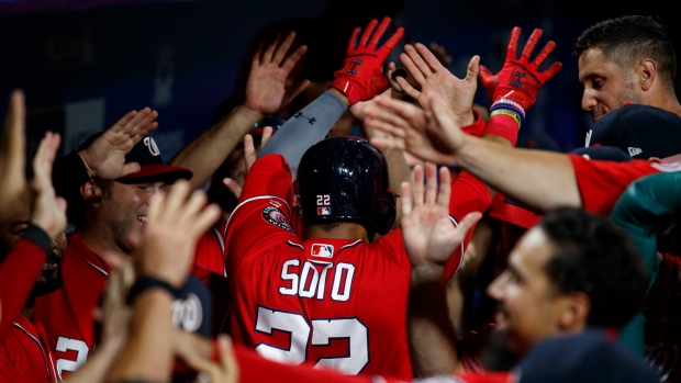 Washington Nationals celebrate , The Canadian Press Washington Nationals celebrate