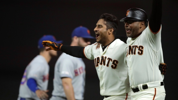 San Francisco Giants celebrate, The Canadian Press San Francisco Giants celebrate