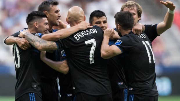 San Jose Earthquakes celebrate, The Canadian Press San Jose Earthquakes celebrate