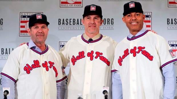 Edgar Martinez, Mike Mussina, Mariano Rivera, The Canadian Press Edgar Martinez, Mike Mussina, Mariano Rivera
