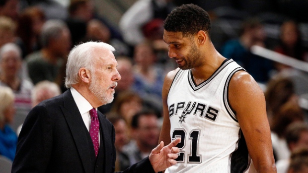 Tim Duncan and Greg Popovich